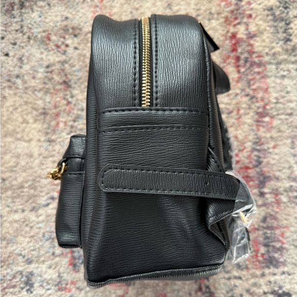 Bebe Mini Black and Gold Backpack with Chain Detail NWT - Picture 2 of 8